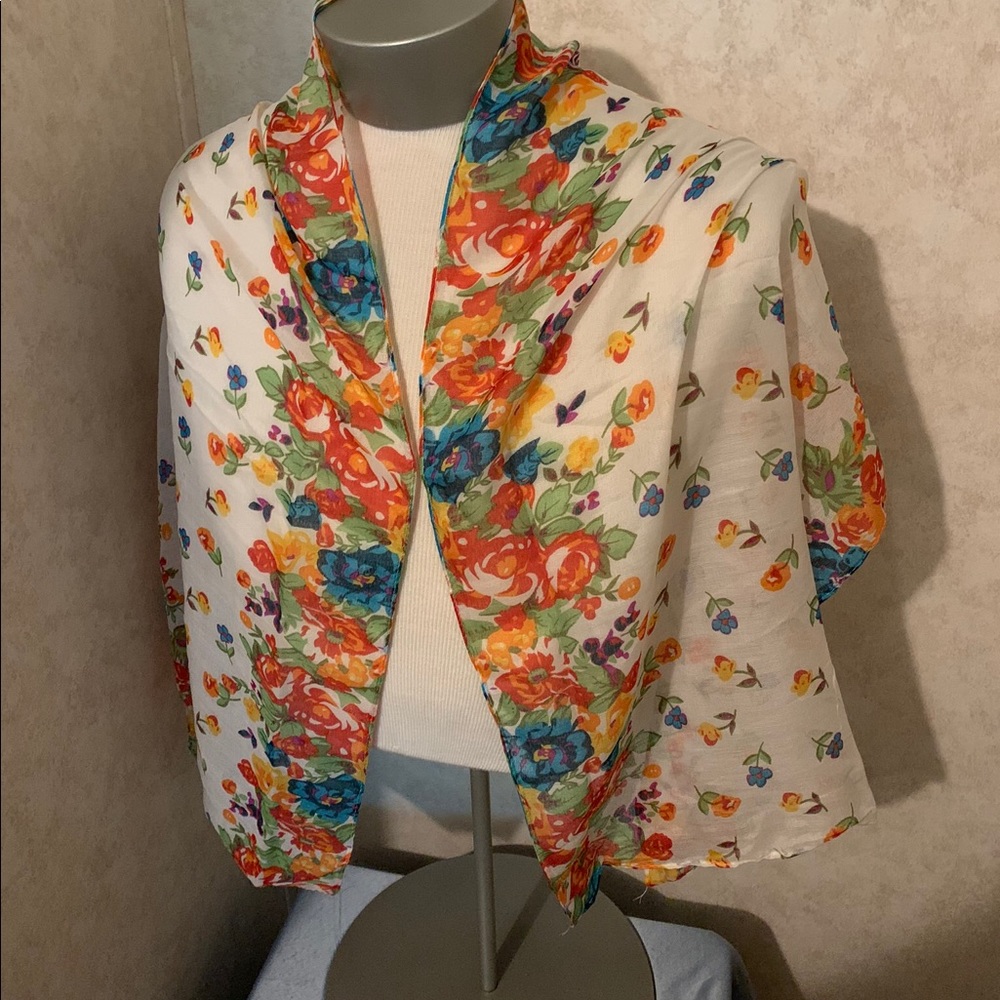 White floral scarf